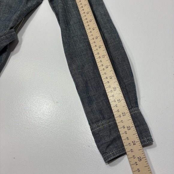 Tory Burch Women Brigette Denim Shirt Dress Gold Hardware Belted Casual 4 - Picture 7 of 16